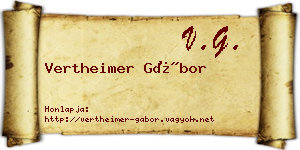 Vertheimer Gábor névjegykártya